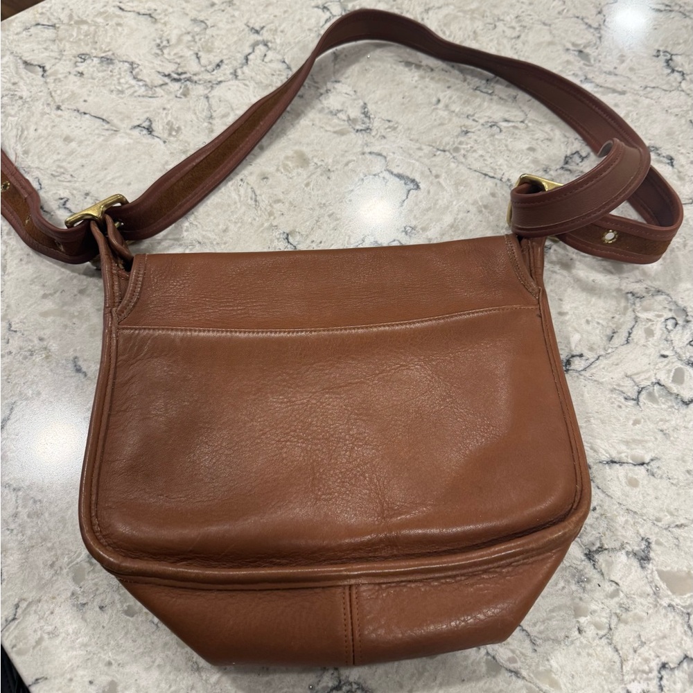 Vintage Coach 9951 Patricia Legacy British Tan Leather Messenger Shoulder Bag - Picture 7 of 15